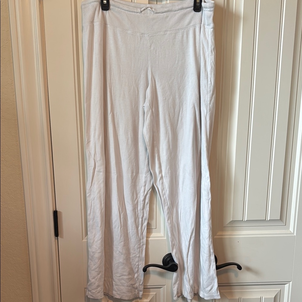 White Wide-Leg Casual Lounge Pants
